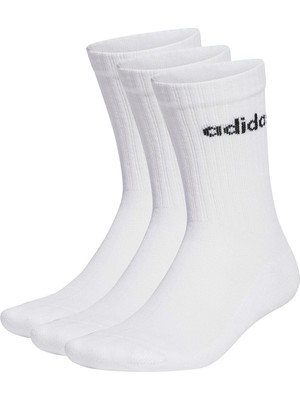 adidas Linear Crew Yastıklamalı 3'lü Unisex Beyaz Günlük Stil Çorap HT3455