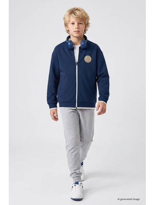 Tommy Life Parlament Standart Fit Kolej Yaka Fermuarlı Basic Erkek Çocuk Ceket - 11326