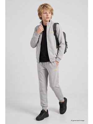 Tommy Life Taş Standart Fit Basic Dik Yaka Jogger Erkek Çocuk Eşofman Takım  - 11327