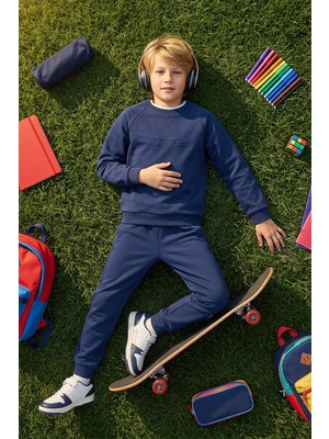 Tommy Life Parlament Standart Fit Basic Dikiş Detaylı Erkek Çocuk Eşofman Takım - 11325