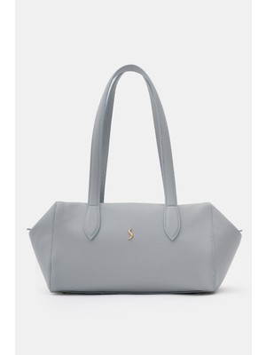 Santini Collection Kadın Çanta Omuz Çantası Baget Çanta Kol Çantası Deri Mini Çanta Elise Mavi