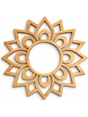 Lazer Kesim Yuvarlak Ahşap Rangoli Dekoratif Tablo
