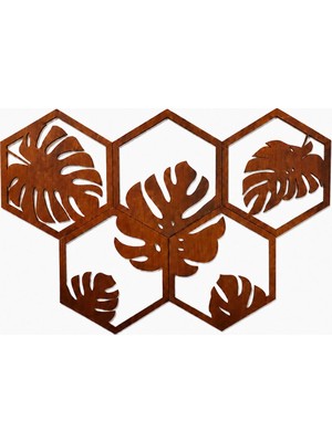 Lazer Kesim Monstera Ahşap Duvar Süsü