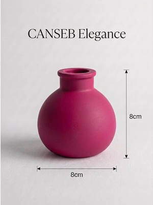 Canseb Elegance Premium - Fuşya - Minik Tombul Vazo - 8X8CM - El Boyaması Işçilik