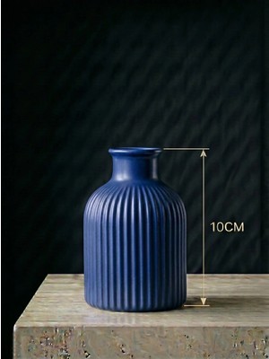 Canseb Elegance Premium - Mini Vazo - Kraliyet Mavisi - 10CM Boyunda - El Boyaması Işçilik