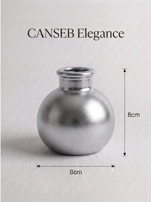 Canseb Elegance Premium - Krom Renk - Minik Tombul Vazo - 8X8CM - El Boyaması Işçilik