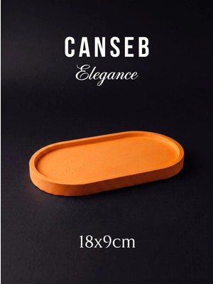Canseb Elegance 18X9CM - Turuncu - Dekoratif Tepsi - El Boyaması Işçilik - Premıum
