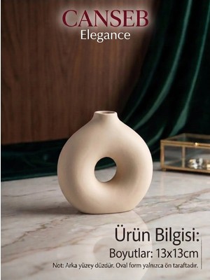 Canseb Elegance 13X13CM - Premium -Dekoratif Donut Vazo - El Boyaması Işçilik