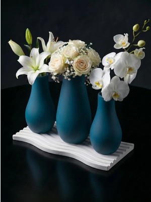 Canseb Elegance Elegance Serisi - Dörtlü Vazo Set - Renkli - Dekoratif Set - (Çiçekler Dahil Değildir)