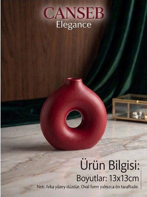 Canseb Elegance 13X13CM - Premium -Dekoratif Donut Vazo - El Boyaması Işçilik