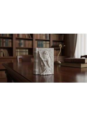 Canseb Elegance 10CM Benzersiz Azrail Desenli Saksı & Kalemlik & Saklama Kutusu Premium Dekor