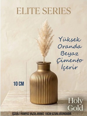 Canseb Elegance Elite Seri - Gold - 10CM Boyunda - Mini Vazo - El Boyaması Işçilik
