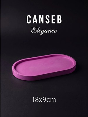 Canseb Elegance 18X9CM - Fuşya - Dekoratif Tepsi - El Boyaması Işçilik - Premıum