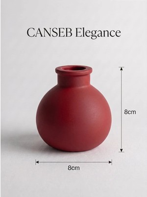 Canseb Elegance Premium - Scarlet Kırmızı - Minik Tombul Vazo - 8X8CM - El Boyaması Işçilik