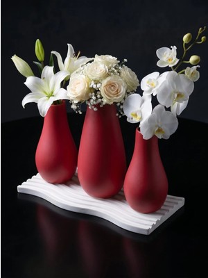 Canseb Elegance Elegance Serisi - Dörtlü Vazo Set - Renkli - Dekoratif Set - (Çiçekler Dahil Değildir)