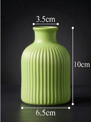 Canseb Elegance (Mermer Tozu Içerir) - 10CM Mini Vazo - Fıstık Yeşil - El Boyaması Işçilik - Elegance Seri