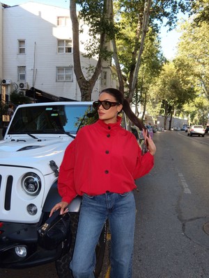 Esra Helvacı Bel Büzgülü Düğmeli Trench