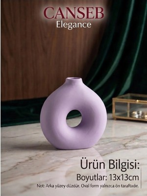 Canseb Elegance 13X13CM - Premium -Dekoratif Donut Vazo - El Boyaması Işçilik