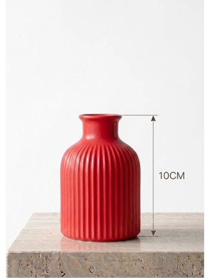 Canseb Elegance Ateş Kırmızı - Mini Vazo - 10CM Boyunda - El Boyaması Işçilik