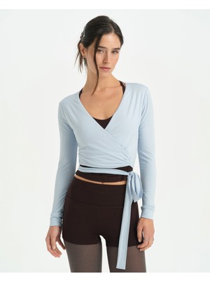 Ayma Active Bebek Mavisi Anvelop Wrap Crop