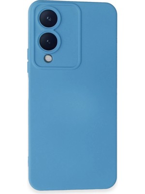 Uravas Store Vivo Y17S Kılıf Nano Içi Kadife Silikon - Mavi