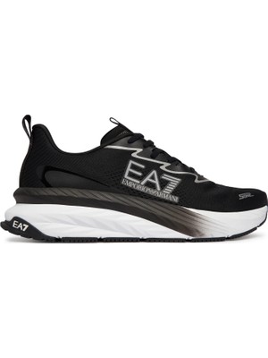 EA7 Unısex Rahat Taban Düşük Bilekli Logo Detaylı Siyah Sneaker 7X000603 AF22914-MC005