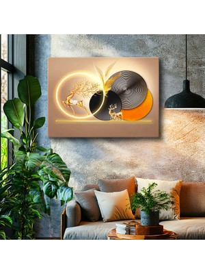 Holda Props Kanvas Tablo Geyik Soyut Sanat Tablosu Duvar Dekorasyonu
