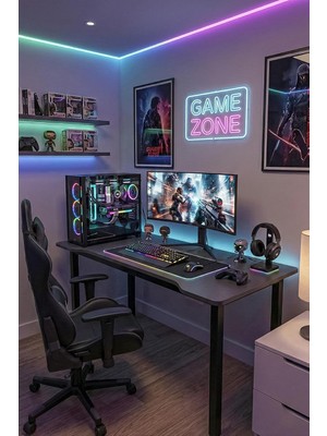 120 Antrasit Oyun Çalışma Masası Gaming Masa Ofis Masası 9120