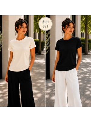 Hayalet Kadın Bisiklet Yaka Kısa Kol T-Shirt Ultra Soft Basic Bluz
