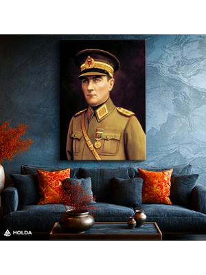 Holda Props Kanvas Tablo Mustafa Kemal Atatürk Temalı Tablo Duvar Dekorasyonu