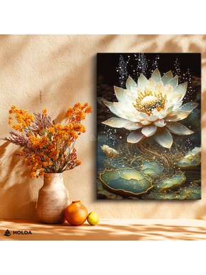 Holda Props Kanvas Tablo Lotus Çiçeği Çiçek Tablosu Duvar Dekorasyonu