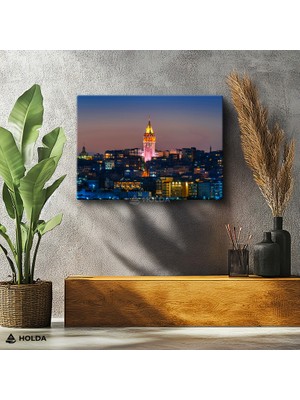 Holda Props Kanvas Tablo Galata Kulesi Istanbul Şehir Mimari Tablo Duvar Dekorasyonu