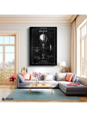 Holda Props Kanvas Tablo Balon Patent Çizim Bilim Tablosu Duvar Dekorasyonu