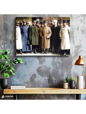 Holda Props Kanvas Tablo Atatürk ve Silah Arkadaşları Atatürk Tablosu Duvar Dekorasyonu