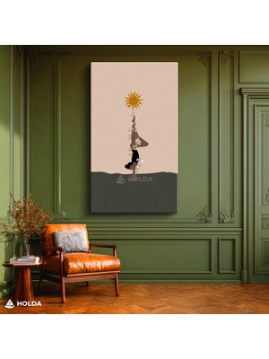 Holda Props Kanvas Tablo Yoga Kadın Soyut Sanat Tablosu Duvar Dekorasyonu