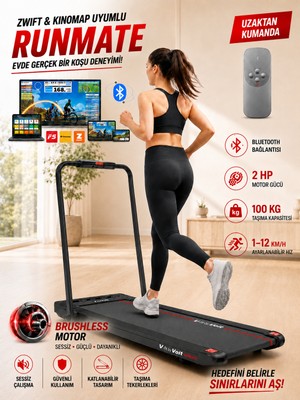 Voit V-Fıt By Voit Runmate New Koşu Bandı - Brushless Motor - Bluetooth- 12KM Hız - Uzaktan Kumanda - Akıllı Uygulama Destekli - Program Özellikli (15 Program)