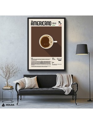 Holda Props Kanvas Tablo Americano Kahve Mutfak Tablosu Duvar Dekorasyonu