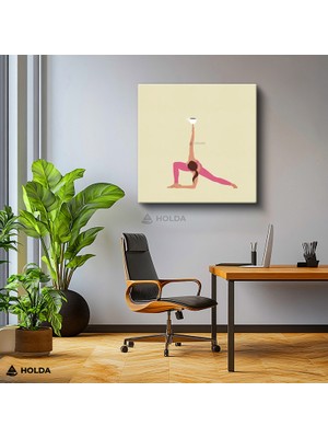 Holda Props Kanvas Tablo Yoga Fincan Figürlü Spor Tablo Duvar Dekorasyonu
