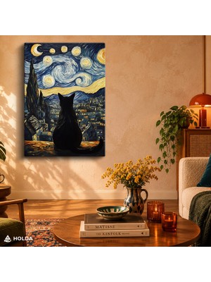 Holda Props Kanvas Tablo Kedi Sanat Eseri Hayvan Tablosu Duvar Dekorasyonu