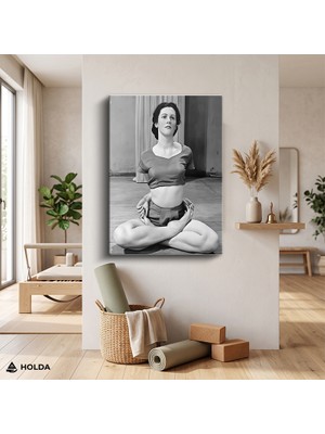 Holda Props Kanvas Tablo Yoga Yapan Kadın Portre Tablo Duvar Dekorasyonu