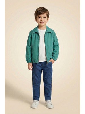 Mutlu Kids Erkek Çocuk Fermuarlı Cepli Mevsimlik Ceket