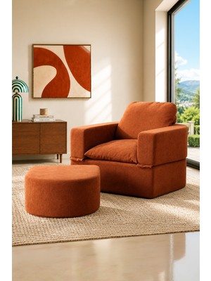Homedius Sofa Bed Katlanır Yatak Olabilen Berjer Koltuk Puf Seti