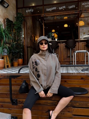 Esra Helvacı Pul Işlemeli Çıtçıtlı Ceket