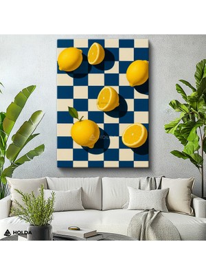 Holda Props Kanvas Tablo Limonlar Meyve Tablosu Duvar Dekorasyonu