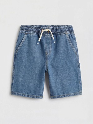 LC Waikiki Lcw Kids Indigo Beli Lastikli Erkek Çocuk Jean Şort