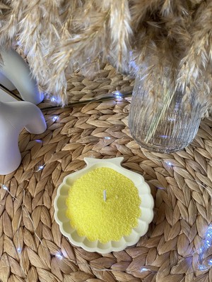 Inci Tozu Mum Çiçek Serisi 2'li Set | Soya Mum | Hediyelik | Handmade| Aromaterapi (Sarı)
