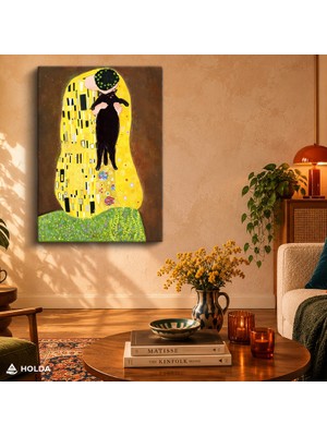 Holda Props Kanvas Tablo Gustav Klimt Kedi Sanatsal Tablo Duvar Dekorasyonu