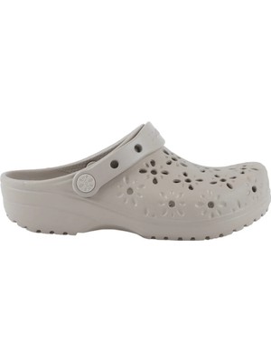 Crocs Classic Floral Cut Out Clog Kadın Bej Terlik 210927-214