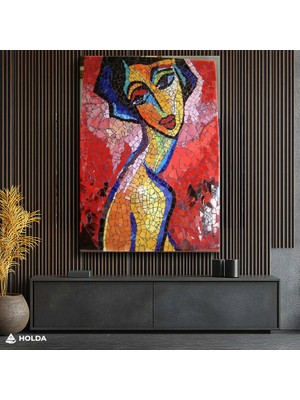 Holda Props Kanvas Tablo Mozaik Kadın Soyut Sanat Tablosu Duvar Dekorasyonu