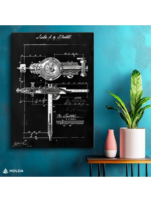 Holda Props Kanvas Tablo Teknik Çizim Mühendislik Tablosu Duvar Dekorasyonu